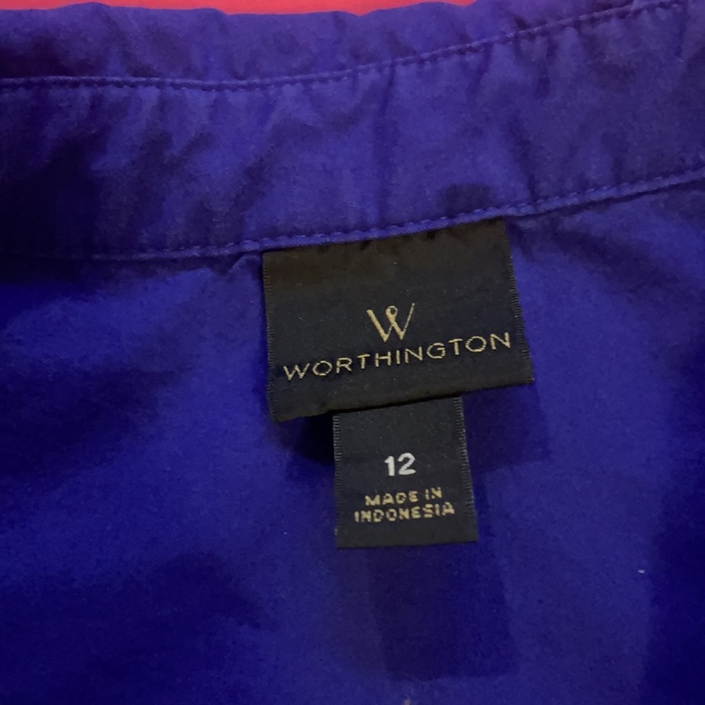 Worthington Dress Shirts - Size 12/L - Blue & Purple - Picture 3 of 9